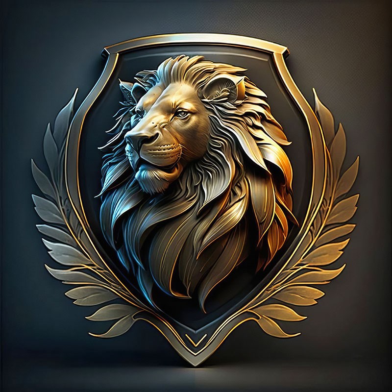 Altın Aslan Figürlü Duvar Kağıdı